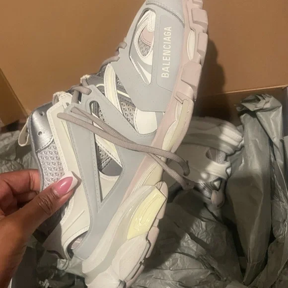 Balenciaga Gray and Cream Sneakers